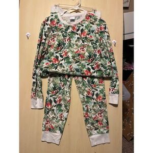 Stars Above Women Cozy Christmas Print Thermal Pajama Set Long Sleeve Pants‎ L